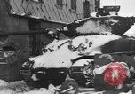 Image of US Soldiers examine damaged US M4 and German Panther tank Sterpigny Belgium, 1945, second 9 stock footage video 65675071156