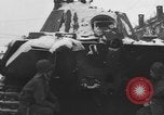 Image of US Soldiers examine damaged US M4 and German Panther tank Sterpigny Belgium, 1945, second 49 stock footage video 65675071156