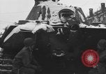 Image of US Soldiers examine damaged US M4 and German Panther tank Sterpigny Belgium, 1945, second 51 stock footage video 65675071156