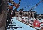 Image of Religious services at a bomb crater on Midway Island Pacific Ocean, 1942, second 41 stock footage video 65675071189