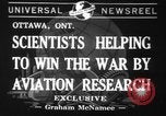Image of aviation research in World War 2 Ottawa Ontario Canada, 1941, second 1 stock footage video 65675071401