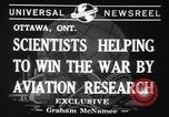 Image of aviation research in World War 2 Ottawa Ontario Canada, 1941, second 6 stock footage video 65675071401