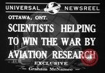 Image of aviation research in World War 2 Ottawa Ontario Canada, 1941, second 7 stock footage video 65675071401