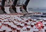 Image of Change of Command ceremony aboard battleship Pacific Theater, 1944, second 11 stock footage video 65675071668