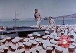Image of Change of Command ceremony aboard battleship Pacific Theater, 1944, second 18 stock footage video 65675071668