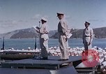 Image of Change of Command ceremony aboard battleship Pacific Theater, 1944, second 31 stock footage video 65675071668