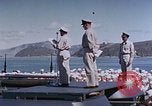 Image of Change of Command ceremony aboard battleship Pacific Theater, 1944, second 32 stock footage video 65675071668