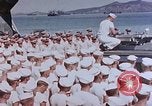 Image of Change of Command ceremony aboard battleship Pacific Theater, 1944, second 36 stock footage video 65675071668