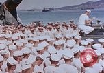Image of Change of Command ceremony aboard battleship Pacific Theater, 1944, second 37 stock footage video 65675071668