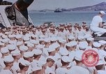 Image of Change of Command ceremony aboard battleship Pacific Theater, 1944, second 38 stock footage video 65675071668