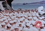 Image of Change of Command ceremony aboard battleship Pacific Theater, 1944, second 42 stock footage video 65675071668