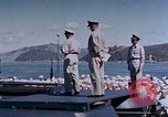 Image of Change of Command ceremony aboard battleship Pacific Theater, 1944, second 43 stock footage video 65675071668