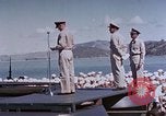 Image of Change of Command ceremony aboard battleship Pacific Theater, 1944, second 62 stock footage video 65675071668