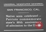 Image of anniversary of admission to Union San Francisco California USA, 1930, second 3 stock footage video 65675071706