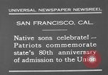 Image of anniversary of admission to Union San Francisco California USA, 1930, second 5 stock footage video 65675071706