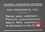 Image of anniversary of admission to Union San Francisco California USA, 1930, second 7 stock footage video 65675071706