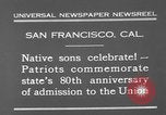 Image of anniversary of admission to Union San Francisco California USA, 1930, second 8 stock footage video 65675071706