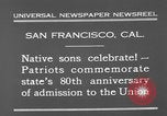Image of anniversary of admission to Union San Francisco California USA, 1930, second 9 stock footage video 65675071706