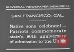 Image of anniversary of admission to Union San Francisco California USA, 1930, second 11 stock footage video 65675071706