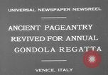 Image of annual gondola regatta Venice Italy, 1930, second 9 stock footage video 65675071708