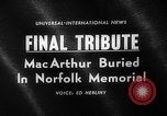 Immagine di General Douglas MacArthur sepoltura Norfolk Virginia USA, 1964, secondo 3 filmato di repertorio 65675071762