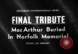 Immagine di General Douglas MacArthur sepoltura Norfolk Virginia USA, 1964, secondo 4 filmato di repertorio 65675071762