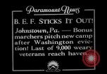 Image of Bonus army camp Johnstown Pennsylvania USA, 1936, second 1 stock footage video 65675071798