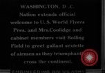 Image of President Coolidge and Secretary of War, Weeks, greet fliers Washington DC USA, 1924, second 5 stock footage video 65675071969