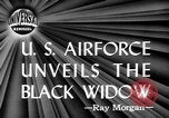 Image of Black Widow P-61 aircraft Hawthorne California USA, 1944, second 4 stock footage video 65675071975