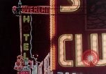 Image of neon signs of casinos and motels Las Vegas Nevada USA, 1958, second 15 stock footage video 65675072077