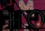 Image of neon signs of casinos and motels Las Vegas Nevada USA, 1958, second 22 stock footage video 65675072077