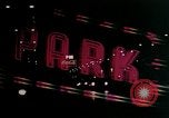 Image of neon signs of casinos and motels Las Vegas Nevada USA, 1958, second 25 stock footage video 65675072077