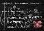 Image of puppets Paris France, 1933, second 12 stock footage video 65675072247