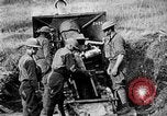 Image of United States Army artillery firing 155mm howitzers Western Front, 1917, second 40 stock footage video 65675072381