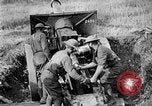 Image of United States Army artillery firing 155mm howitzers Western Front, 1917, second 42 stock footage video 65675072381