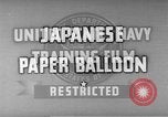Image of Japanese paper balloon bomb Pacific Theater, 1945, second 11 stock footage video 65675072435