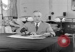 Image of Harry S Truman announcing the use of an atomic bomb California USA, 1945, second 30 stock footage video 65675072459