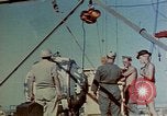 Image of Hoisting of Gadget atomic bomb before Trinity nuclear test Alamogordo New Mexico USA, 1945, second 21 stock footage video 65675072463