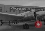 Image of Ann Pellegreno re-enacting Amelia Earhart's flight San Francisco California USA, 1967, second 8 stock footage video 65675072492