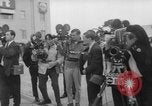 Image of Ann Pellegreno re-enacting Amelia Earhart's flight San Francisco California USA, 1967, second 28 stock footage video 65675072492