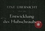 Standbild Fa 223 Hubschrauber Deutschland, 1942, aus Sekunde 3 historischem Filmmaterial Videoclip 65675072916