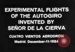 Standbild Cierva Tragschrauber Madrid Spanien, 1924, aus Sekunde 5 historischem Filmmaterial Videoclip 65675072952