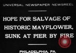 Image of Burned Presidential yacht Mayflower Philadelphia Pennsylvania USA, 1931, second 1 stock footage video 65675072969