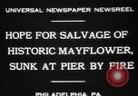 Image of Burned Presidential yacht Mayflower Philadelphia Pennsylvania USA, 1931, second 8 stock footage video 65675072969
