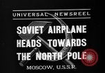 Immagine di Il russo aviatori partono Mosca in volo al Polo Nord Mosca Russia Unione Sovietica, 1937, secondo 3 filmato di repertorio 65675073020