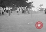 Standbild Präsident Dwight D Eisenhower spielt Golf Pebble Beach California USA, 1955, aus Sekunde 43 historischem Filmmaterial Videoclip 65675073187
