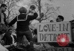 Image of hippies at a Detroit love-in Detroit Michigan USA, 1967, second 43 stock footage video 65675073277