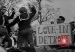 Image of hippies at a Detroit love-in Detroit Michigan USA, 1967, second 44 stock footage video 65675073277