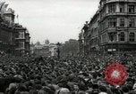 Image of Crowd listens to Churchill speech Parliament Square on V-E Day London England United Kingdom, 1945, second 6 stock footage video 65675074353