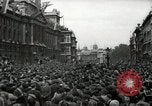Image of Crowd listens to Churchill speech Parliament Square on V-E Day London England United Kingdom, 1945, second 11 stock footage video 65675074353